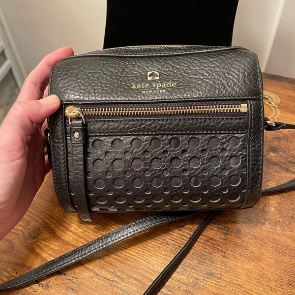 Cute small shoulder bag black leather Kate Spade Perfect condition - Picture 2 of 11